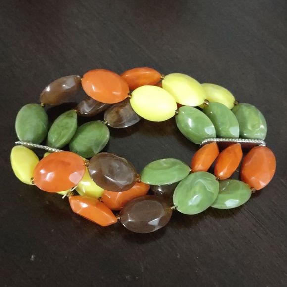 bracelet Jewelry - 1062 Women's Triple Layer Multi Color Beaded Stretch Bracelet